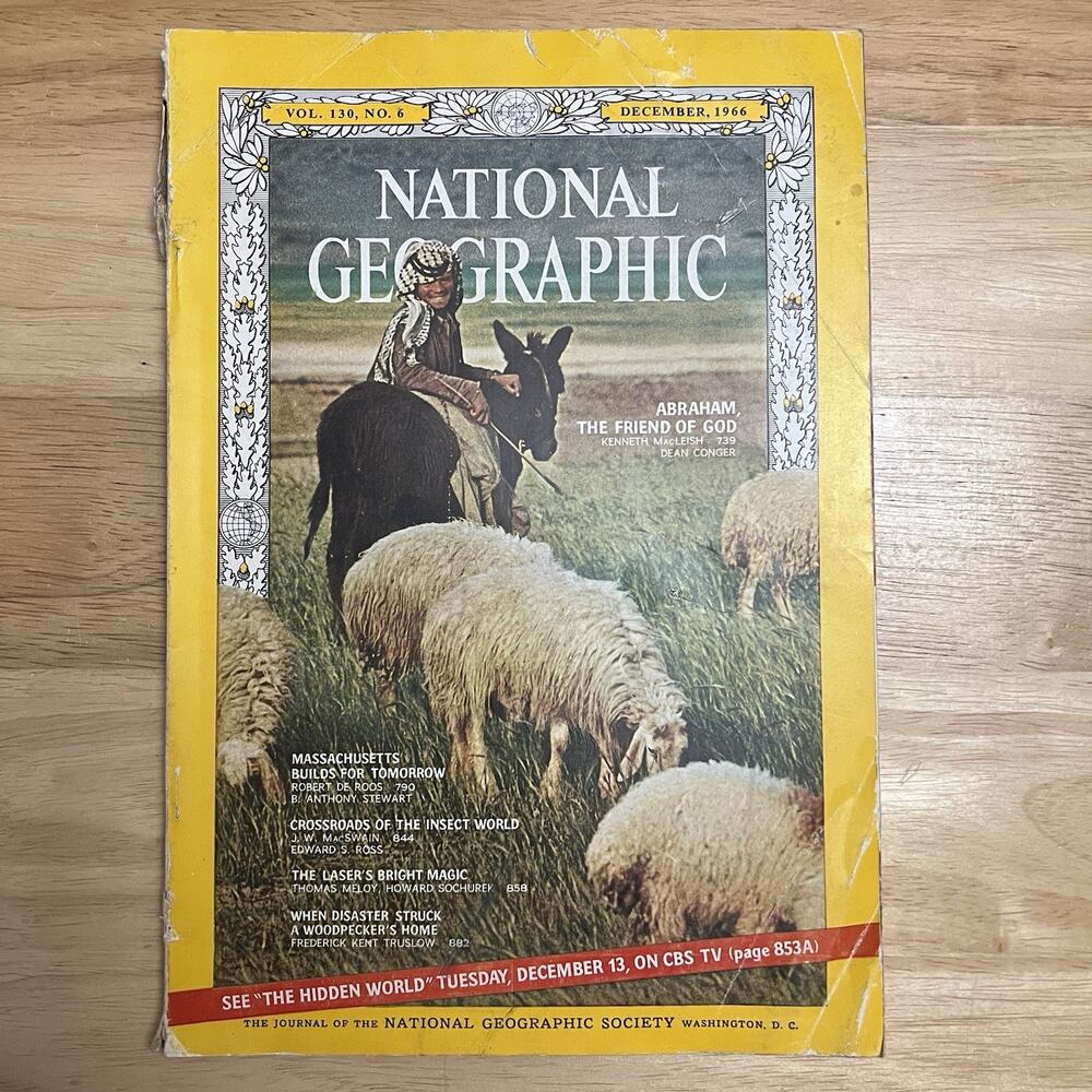 Vintage National Geographic December 1966 Abraham Friend of God Lasers No Map